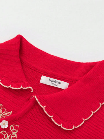 Balabala Balabala Girls' Pleated Dress, 2025 New Year Princess Outfit Balabala Balabala Girls' Pleated Dress, 2025 New Year Princess Outfit