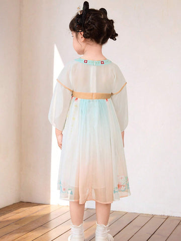 Balabala Girls' Dress Baby Children's Clothing 2024 Summer Children's Hanfu Ruqun Skirt Balabala Girls' Dress Baby Children's Clothing 2024 Summer Children's Hanfu Ruqun Skirt