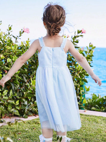 Balabala Girls' Dress, Mesh Princess Dress For Little Kids, Baby Summer Fashion, Princess Mesh Dress Balabala Girls' Dress, Mesh Princess Dress For Little Kids, Baby Summer Fashion, Princess Mesh Dress