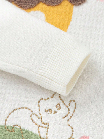 Balabala Girls' Half-Turtleneck Sweater Winter Knitted Cartoon Pullover Balabala Girls' Half-Turtleneck Sweater Winter Knitted Cartoon Pullover