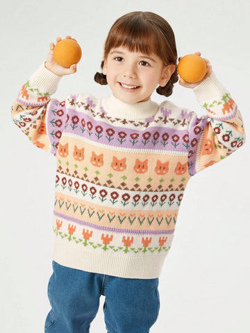 Balabala Girls' High-Neck Sweater Warm Knitted Pullover, Stylish Balabala Girls' High-Neck Sweater Warm Knitted Pullover, Stylish