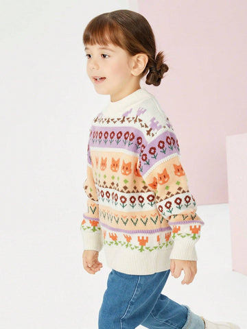 Balabala Girls' High-Neck Sweater Warm Knitted Pullover, Stylish Balabala Girls' High-Neck Sweater Warm Knitted Pullover, Stylish