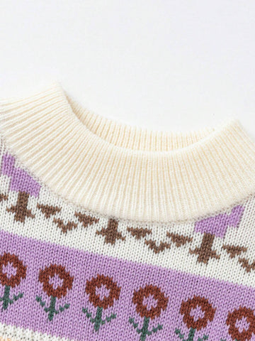 Balabala Girls' High-Neck Sweater Warm Knitted Pullover, Stylish Balabala Girls' High-Neck Sweater Warm Knitted Pullover, Stylish