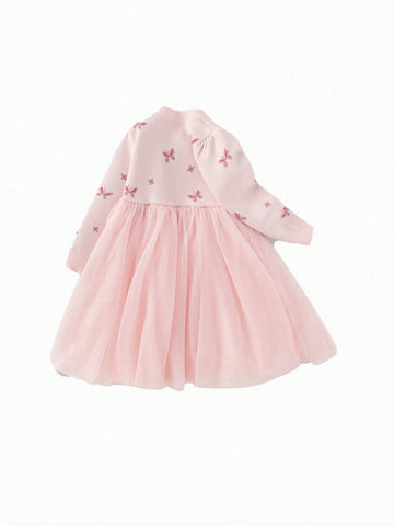Balabala Girls' Princess Dress, 2025 Spring New Year With Tulle Balabala Girls' Princess Dress, 2025 Spring New Year With Tulle