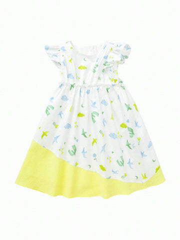 Balabala Girls' Summer Dress, Children's Wear, Children's Printed Skirt Balabala Girls' Summer Dress, Children's Wear, Children's Printed Skirt