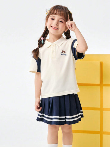 Balabala Kids' Suit Boys' Short Sleeve Two-Piece Set 2024 New Summer Girls' Clothing Campus Style Sibling Outfit Balabala Kids' Suit Boys' Short Sleeve Two-Piece Set 2024 New Summer Girls' Clothing Campus Style Sibling Outfit