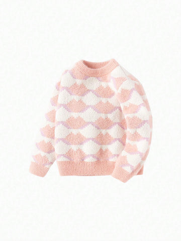 Balabala Young Girl' Sweater Girls' Embroidered Collar Knitted Sweater Autumn Winter Diamond Texture Pullover Balabala Young Girl' Sweater Girls' Embroidered Collar Knitted Sweater Autumn Winter Diamond Texture Pullover