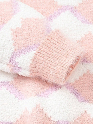 Balabala Young Girl' Sweater Girls' Embroidered Collar Knitted Sweater Autumn Winter Diamond Texture Pullover Balabala Young Girl' Sweater Girls' Embroidered Collar Knitted Sweater Autumn Winter Diamond Texture Pullover