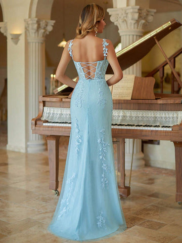 Belle Sweetheart Spaghetti Lace Mermaid Evening Dress Belle Sweetheart Spaghetti Lace Mermaid Evening Dress