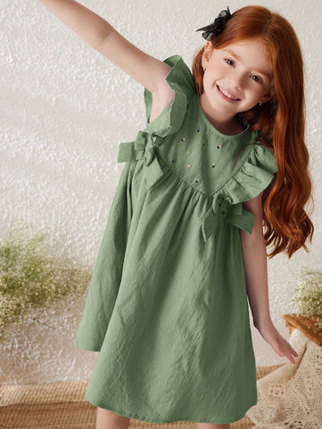 Young Girls Purple Floral Elegant Loose French Style Woven Dress, Spring/Summer Young Girls Purple Floral Elegant Loose French Style Woven Dress, Spring/Summer