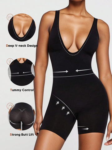 Bodysuit For Women Tummy Control Deep V-Neck Body Shaper Tummy Control Butt Lifting Shapewear Jumpsuit Bodysuit For Women Tummy Control Deep V-Neck Body Shaper Tummy Control Butt Lifting Shapewear Jumpsuit