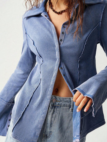 Women's Vacation Solid Color Simple Daily Long Sleeve T-Shirt Women's Vacation Solid Color Simple Daily Long Sleeve T-Shirt