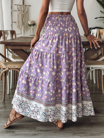 Breezaya Women's Spring/Summer Boho Floral A-Line Skirt Breezaya Women's Spring/Summer Boho Floral A-Line Skirt