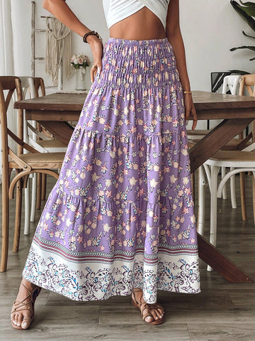 Breezaya Women's Spring/Summer Boho Floral A-Line Skirt Breezaya Women's Spring/Summer Boho Floral A-Line Skirt