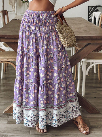 Breezaya Women's Spring/Summer Boho Floral A-Line Skirt Breezaya Women's Spring/Summer Boho Floral A-Line Skirt