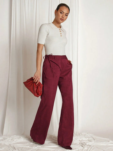 COSMINA Women's Solid Color Casual Pants, Minimalist Style For Everyday Wear COSMINA Women's Solid Color Casual Pants, Minimalist Style For Everyday Wear