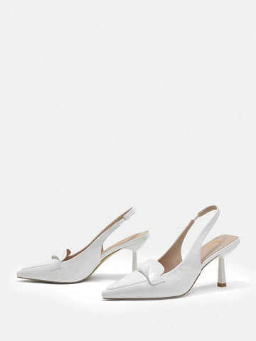 CUCCOO BIZCHIC Women'S White Pointed Toe Thick Mid-Heeled Shoes For Summer Graduation Heels Prom Heels Vacation Shoes CUCCOO BIZCHIC Women'S White Pointed Toe Thick Mid-Heeled Shoes For Summer Graduation Heels Prom Heels Vacation Shoes