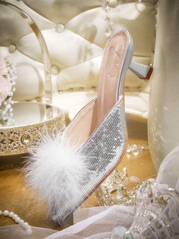 Pointed Toe Low Heel Slip On Fluffy Decor Stylish & Comfortable Spring/Fall Pointed Toe Low Heel Slip On Fluffy Decor Stylish & Comfortable Spring/Fall