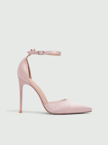 Pink Satin Point-Toe Stilettos, Elegant Commuter Versatile Women High Heels Shoes, Pink Satin Point-Toe Stilettos, Elegant Commuter Versatile Women High Heels Shoes,
