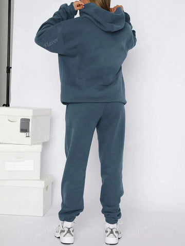 Casual Print Crew Neck Sweatshirt And Pants Set Casual Print Crew Neck Sweatshirt And Pants Set