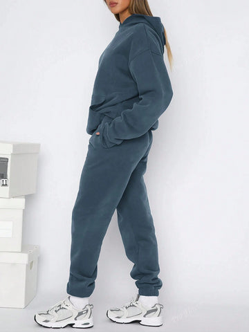 Casual Print Crew Neck Sweatshirt And Pants Set Casual Print Crew Neck Sweatshirt And Pants Set