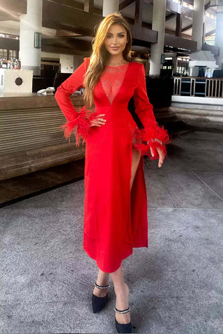 Charlee White Feather Diamante Dress Charlee White Feather Diamante Dress