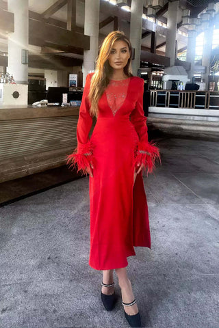 Charlee White Feather Diamante Dress Charlee White Feather Diamante Dress