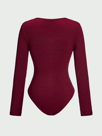 Crew Neck Long Sleeve Inner Shirt For Women, Sexy Style Layering Top Crew Neck Long Sleeve Inner Shirt For Women, Sexy Style Layering Top