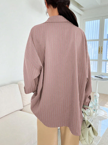DAZY Casual Striped Long Sleeve Shirt For Autumn DAZY Casual Striped Long Sleeve Shirt For Autumn