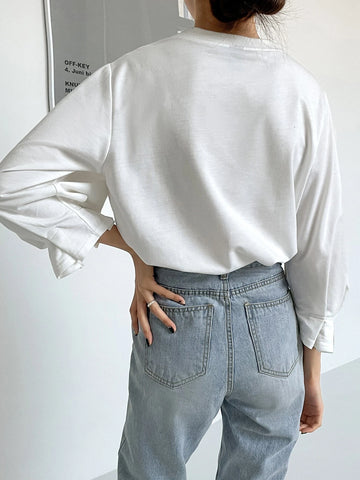 Flounce Sleeve Solid Tee Flounce Sleeve Solid Tee