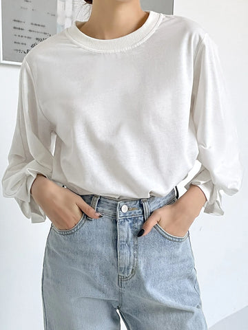 Flounce Sleeve Solid Tee Flounce Sleeve Solid Tee