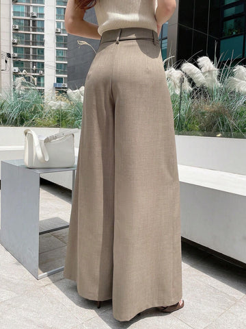 DAZY High Waist Plicated Detail Wide Leg Pants DAZY High Waist Plicated Detail Wide Leg Pants
