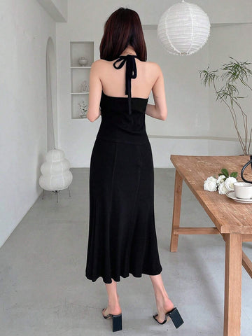 DAZY Ladies' Solid Color Ruffle Neck Spaghetti Strap Top And Skirt Set For Summer DAZY Ladies' Solid Color Ruffle Neck Spaghetti Strap Top And Skirt Set For Summer