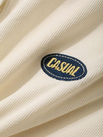 DAZY Letter Embroidered Loose Long Sleeve Turn Down Collar Women Shirt DAZY Letter Embroidered Loose Long Sleeve Turn Down Collar Women Shirt