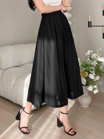 DAZY Solid High Waist Flared Skirt DAZY Solid High Waist Flared Skirt