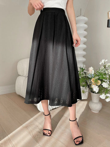 DAZY Solid High Waist Flared Skirt DAZY Solid High Waist Flared Skirt