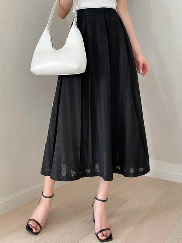 DAZY Solid High Waist Flared Skirt DAZY Solid High Waist Flared Skirt