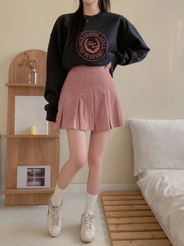 DAZY Women'S Corduroy Pleated Short Skirt DAZY Women'S Corduroy Pleated Short Skirt