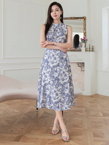 DAZY Women 2pcs Floral Printed Sleeveless Top And A-Line Skirt Set DAZY Women 2pcs Floral Printed Sleeveless Top And A-Line Skirt Set