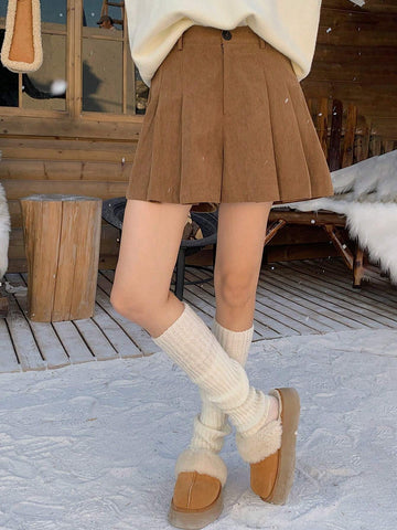 DAZY Women Casual High Waist A-Line Corduroy Shorts DAZY Women Casual High Waist A-Line Corduroy Shorts