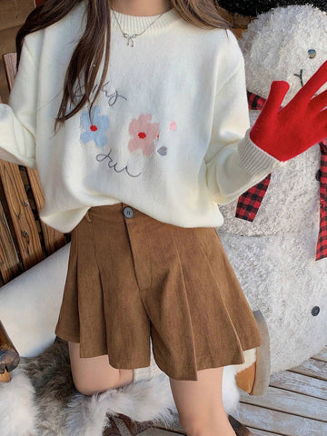 DAZY Women Casual High Waist A-Line Corduroy Shorts DAZY Women Casual High Waist A-Line Corduroy Shorts