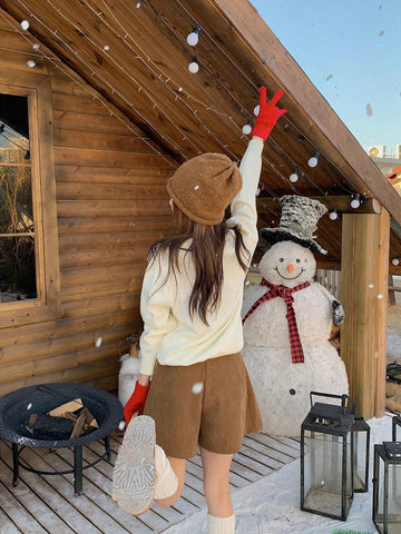 DAZY Women Casual High Waist A-Line Corduroy Shorts DAZY Women Casual High Waist A-Line Corduroy Shorts