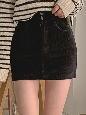 DAZY Women Short Corduroy Bodycon Mini Skirt DAZY Women Short Corduroy Bodycon Mini Skirt
