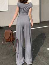 DAZY Women's 2 In 1 Short Sleeve T-Shirt And Loose Pants Set