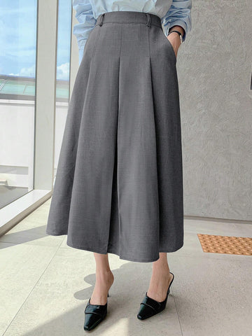 DAZY Women's Plain Ruched A-Line Skirt DAZY Women's Plain Ruched A-Line Skirt