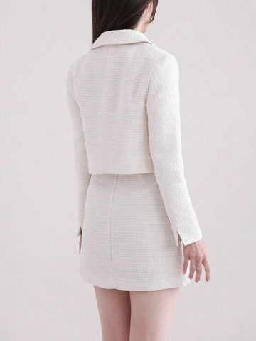 DAZY Women's Self-Tie Bowknot Long Sleeve Jacket And Skirt Set DAZY Women's Self-Tie Bowknot Long Sleeve Jacket And Skirt Set