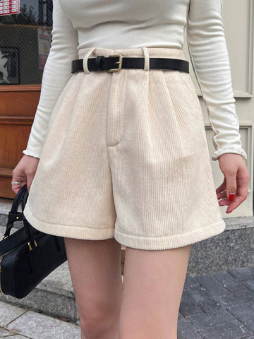 DAZY Women's Solid Color Simple Fleece-Lined Shorts, Casual Everyday Wear DAZY Women's Solid Color Simple Fleece-Lined Shorts, Casual Everyday Wear