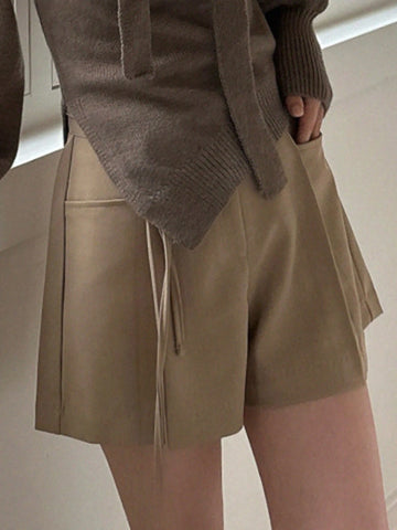 DAZY Women's Summer Casual Solid Color Pleated Mini Skirt Shorts DAZY Women's Summer Casual Solid Color Pleated Mini Skirt Shorts