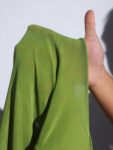 Daniela Ricciardelli Designer Women's Green Rhinestone Swing Neck See-Through Party Bodysuit Sexy, Holiday, New Year, Thanksgiving Daniela Ricciardelli Designer Women's Green Rhinestone Swing Neck See-Through Party Bodysuit Sexy, Holiday, New Year, Thanksgiving