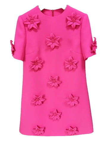 Dashiell Short Sleeve Floral Embellished Mini Dress Dashiell Short Sleeve Floral Embellished Mini Dress